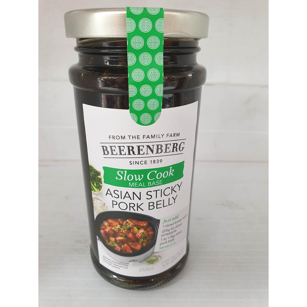 Beerenberg Slow Cook Meal Base Asian Sticky Pork Belly 240ml European