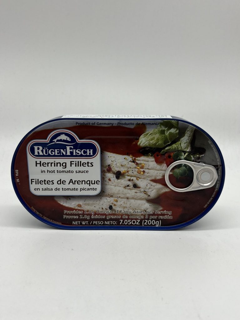 RugenFisch Herring Fillets in Hot Tomato Sauce 200g European Grocery